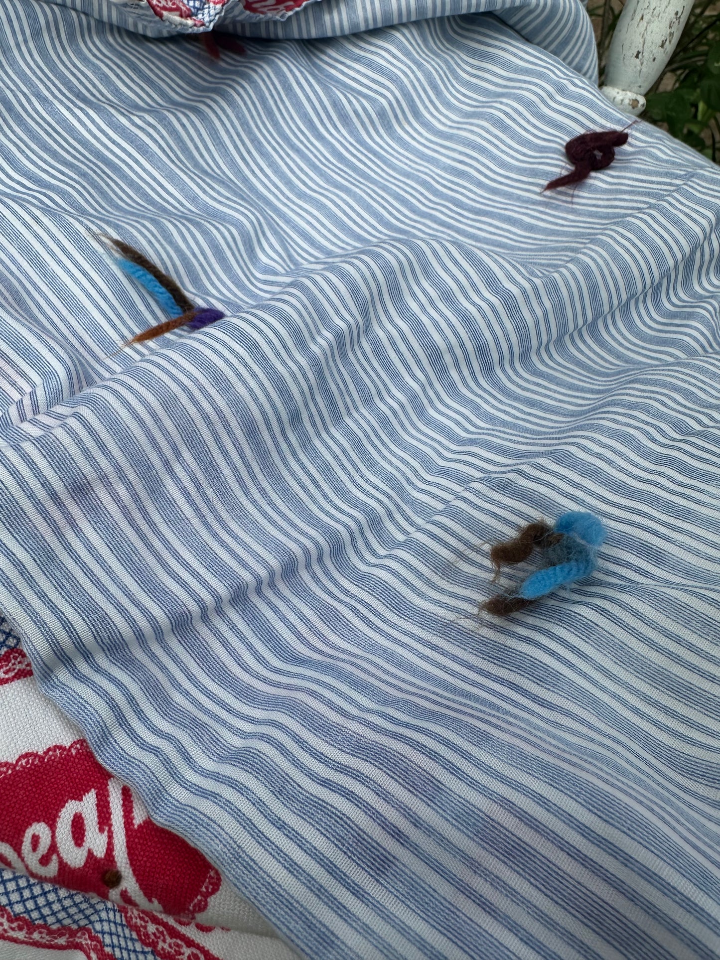 Sunbeam Bread Vintage Print Cabin Blanket- Vintage Find