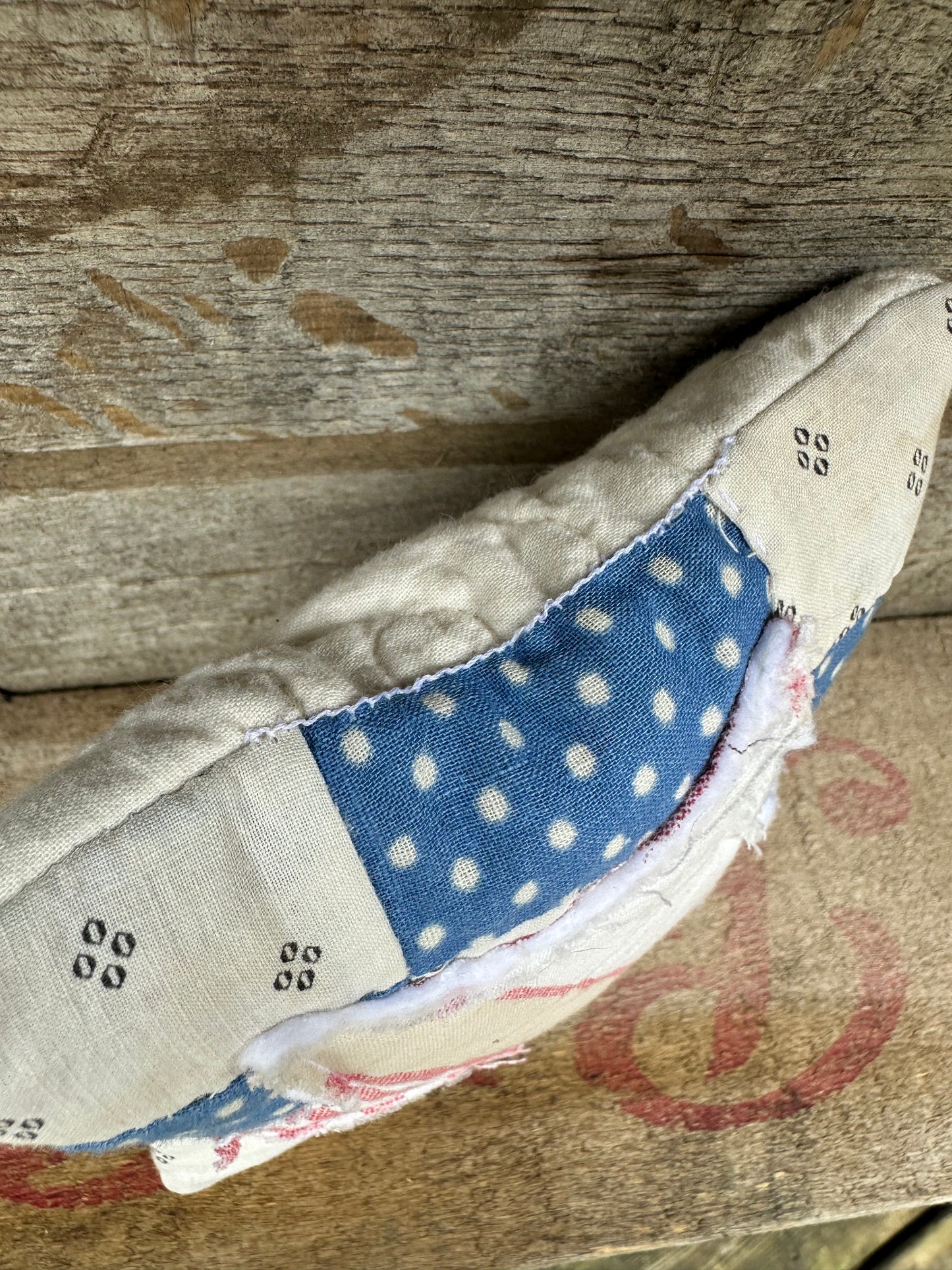 VERY OLD Cutter Quilt Shelf Pillow Layered Star