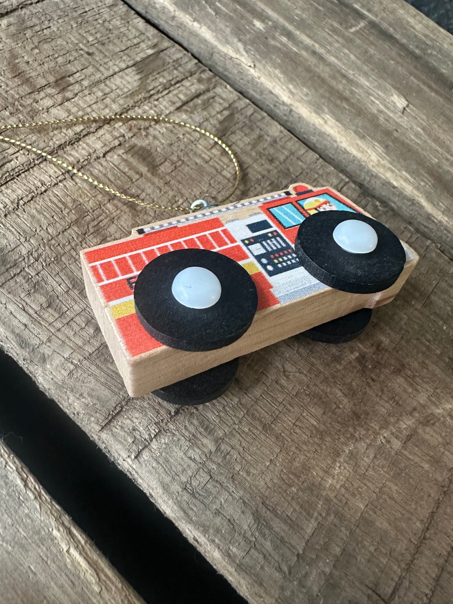 Wood Toy: Fire Truck Ornament