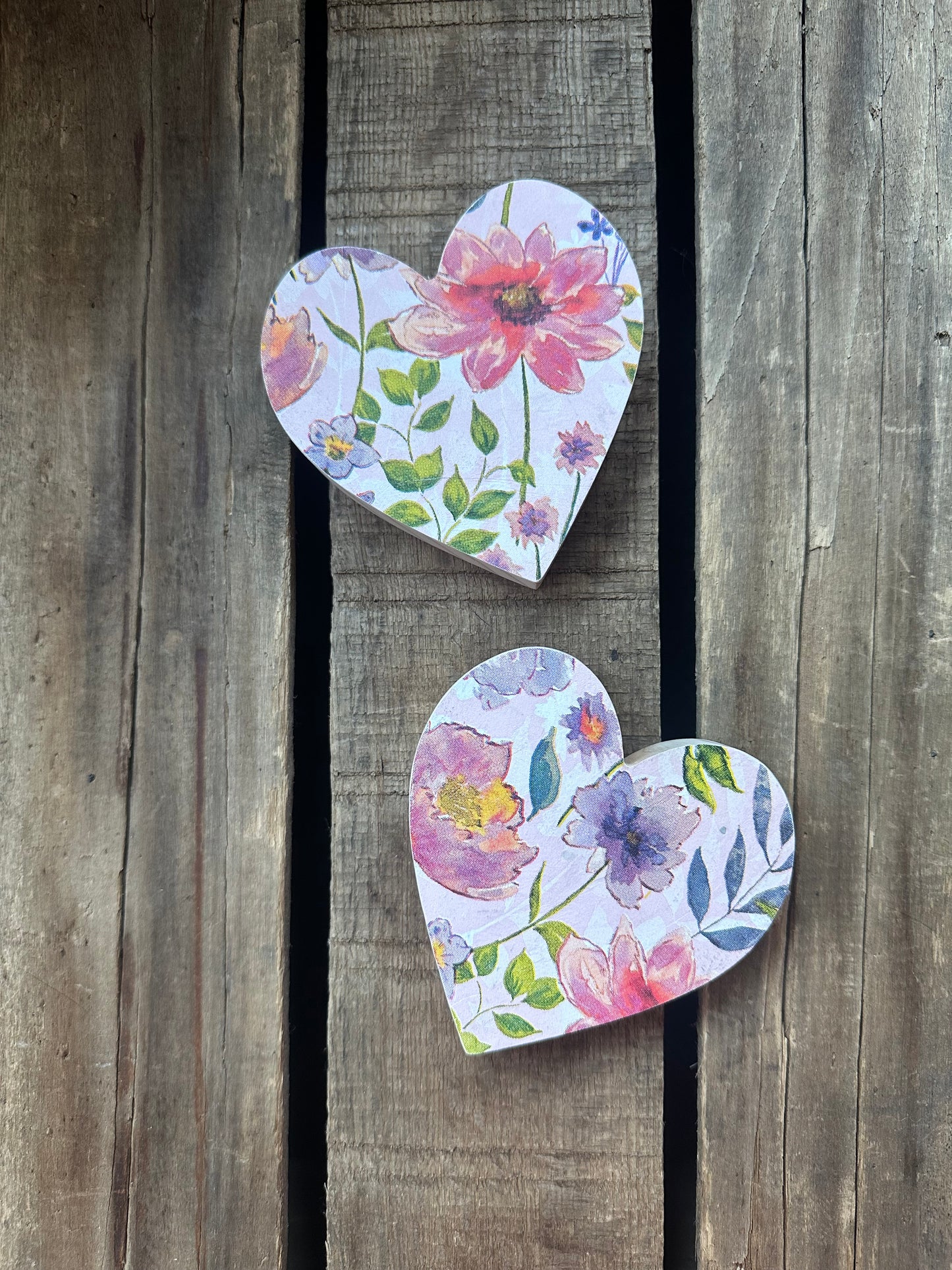 Wood Heart Shelf Sitter Set