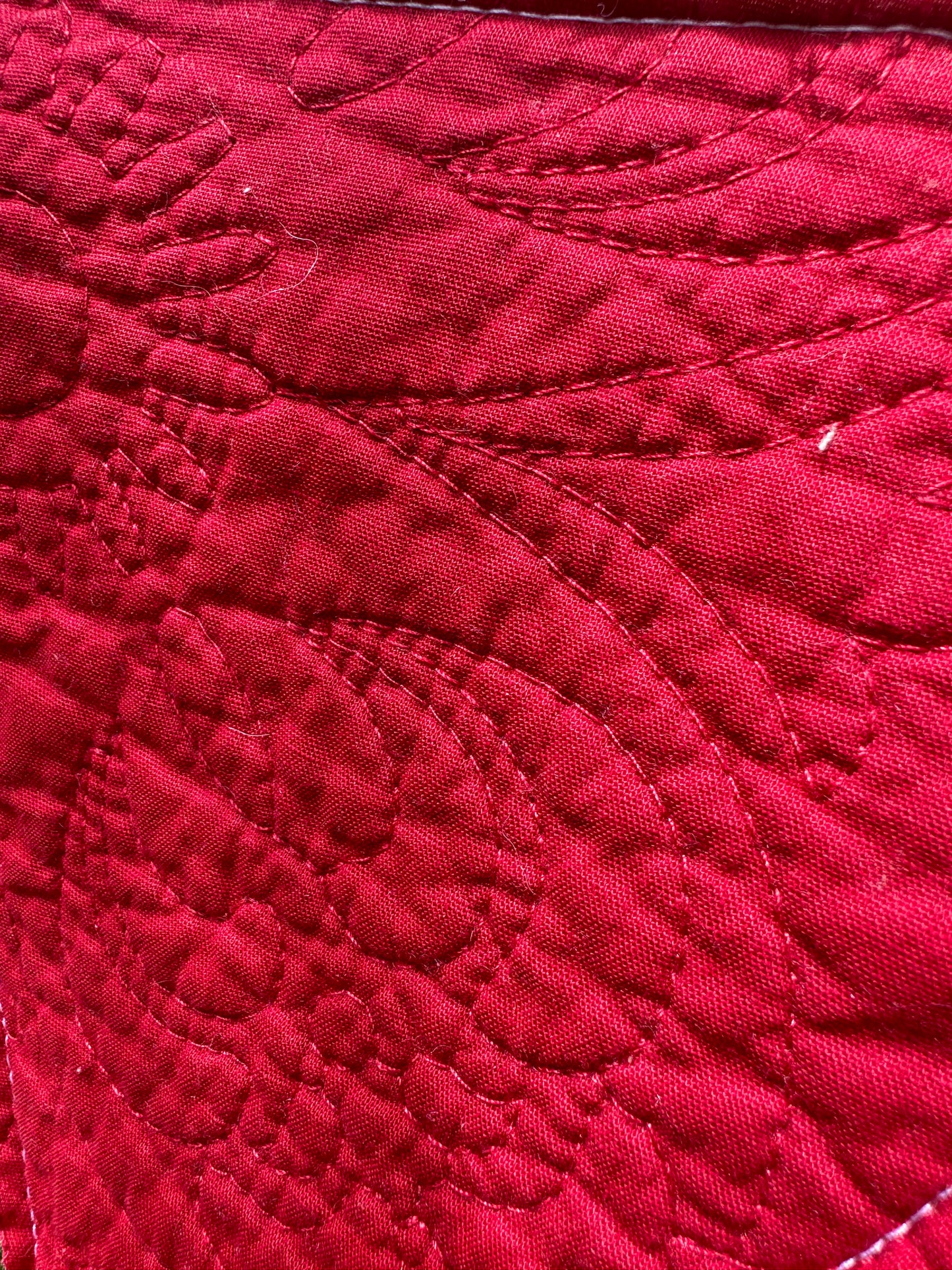 BANNER Patriotic Retro Blue Quilt + Red Pendants