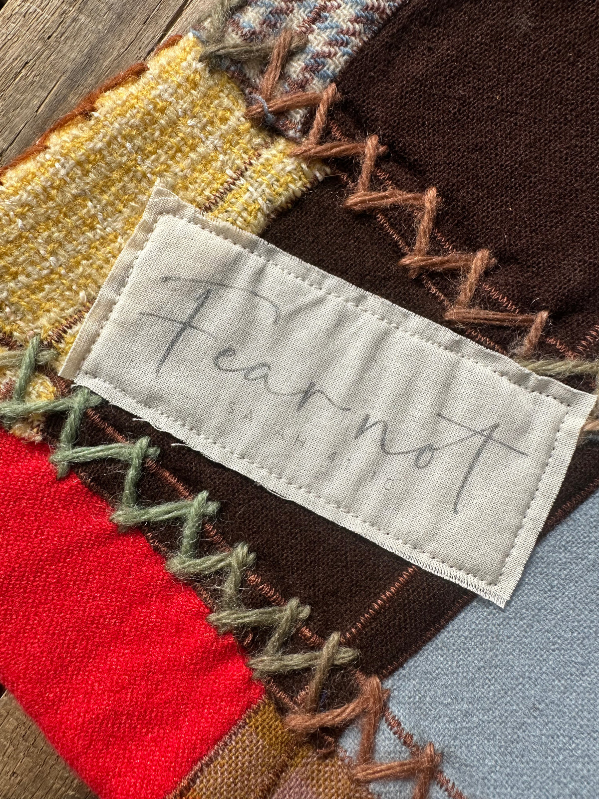 Vintage Crazy-Quilt Book Sleeve with Leather Wristlet | Fear Not