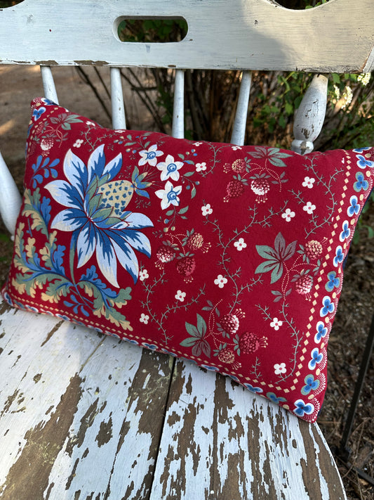 Patriotic RWB Floral Pillow