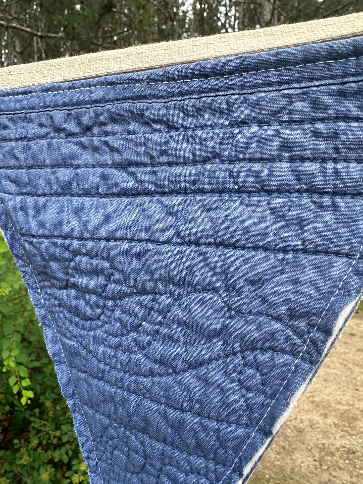 BANNER Patriotic  Blue + Red Quilted Pendants