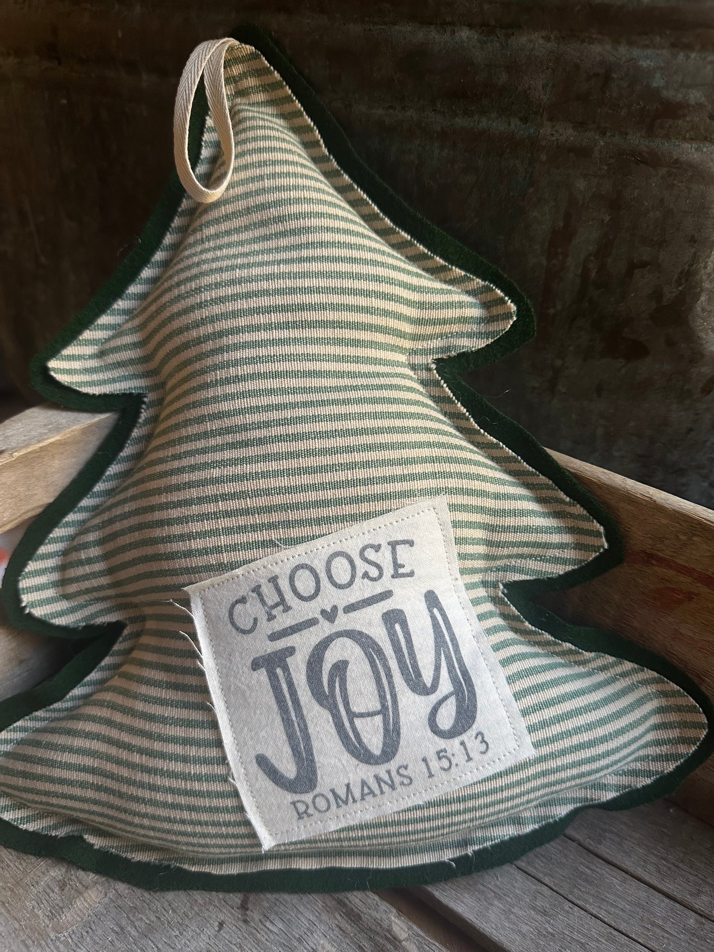 Christmas Tree Hanger Pillow: Choose Joy