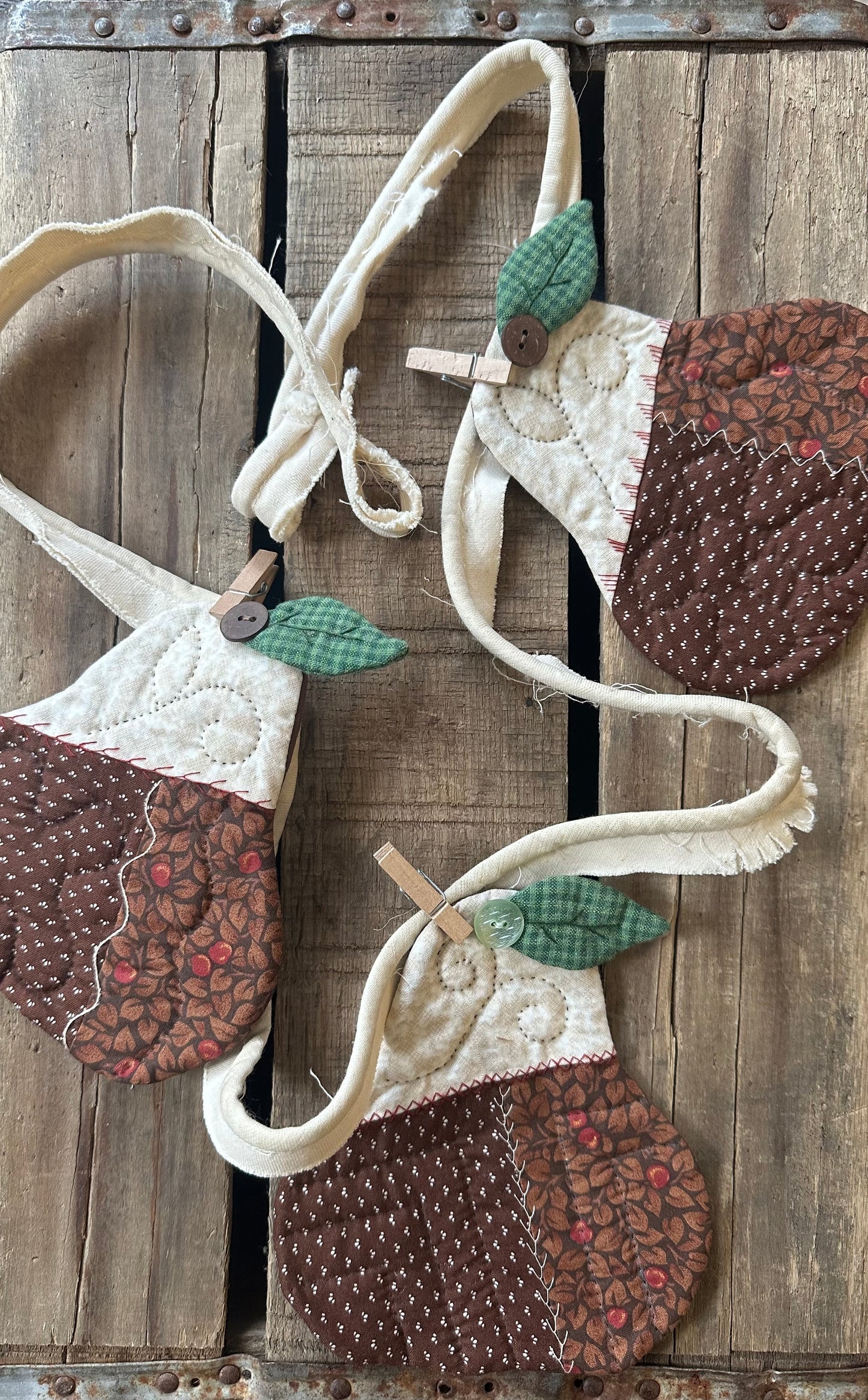 Recycled Vintage Handmade Pears BANNER