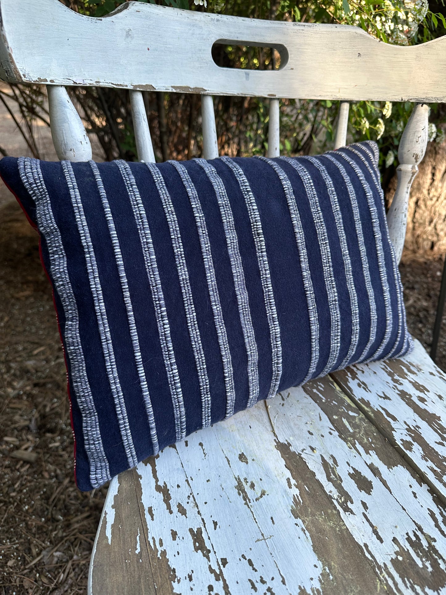 Patriotic RWB Floral Pillow