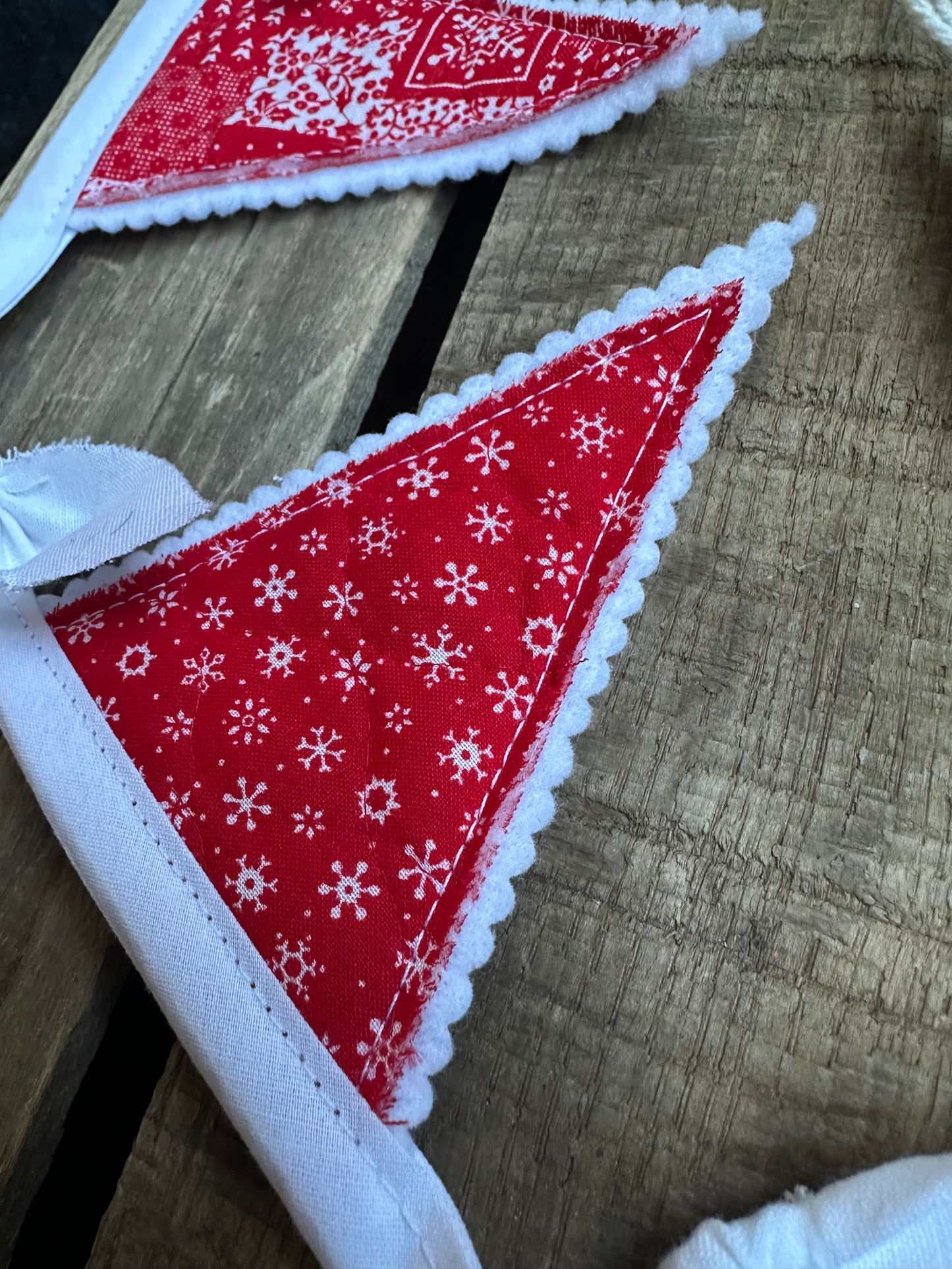 Banner: red print pendants