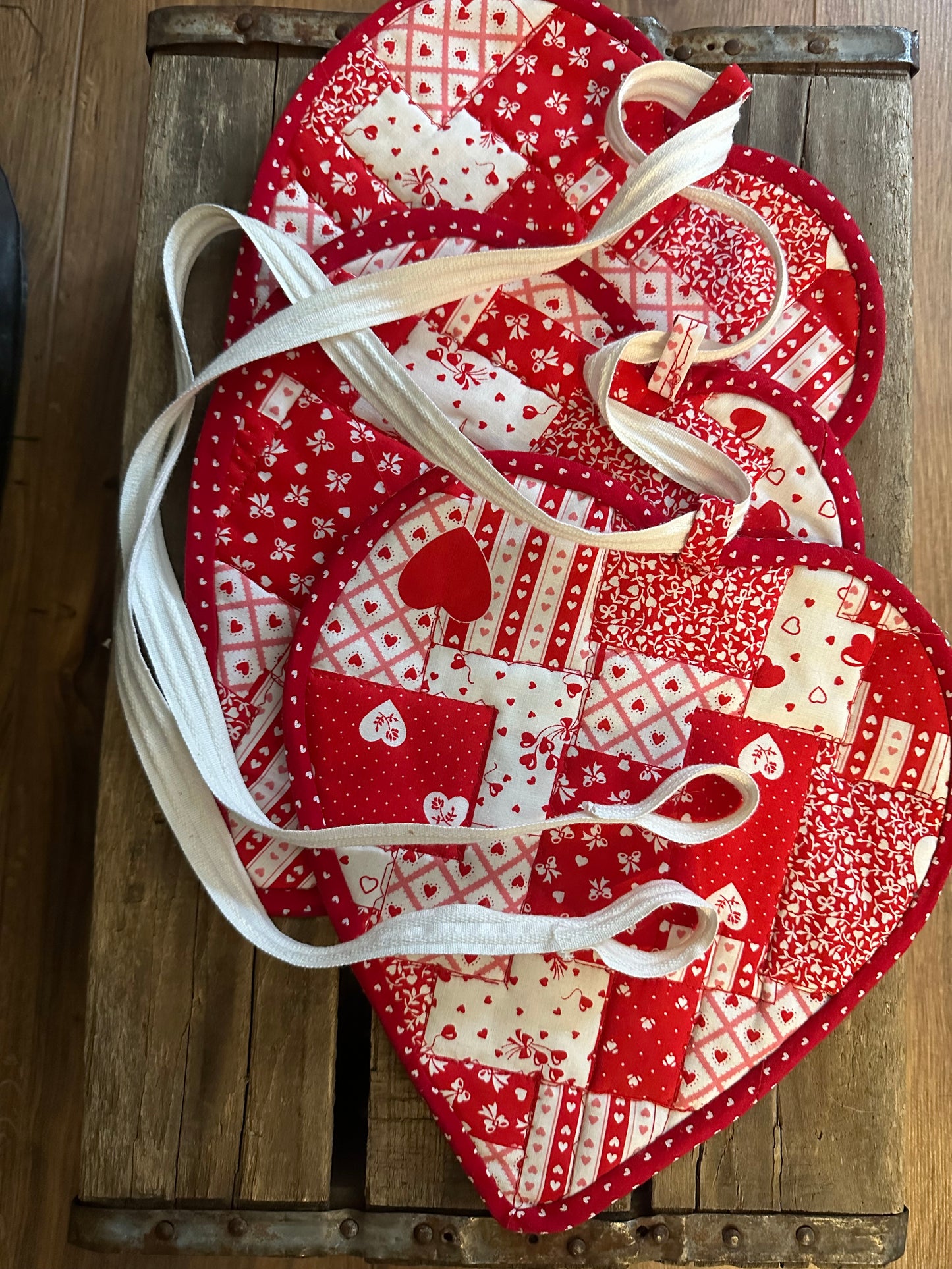 BANNER Recycled Handmade Potholder Hearts: 62” long