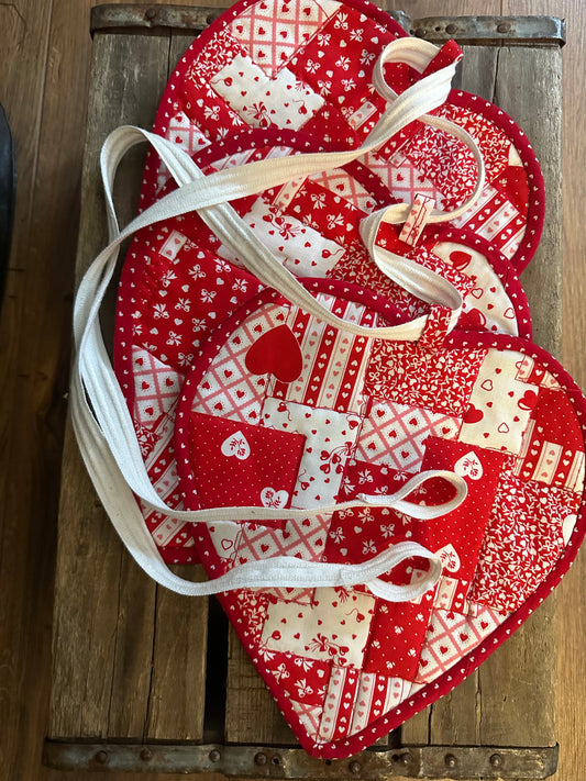 BANNER Recycled Handmade Potholder Hearts: 62” long