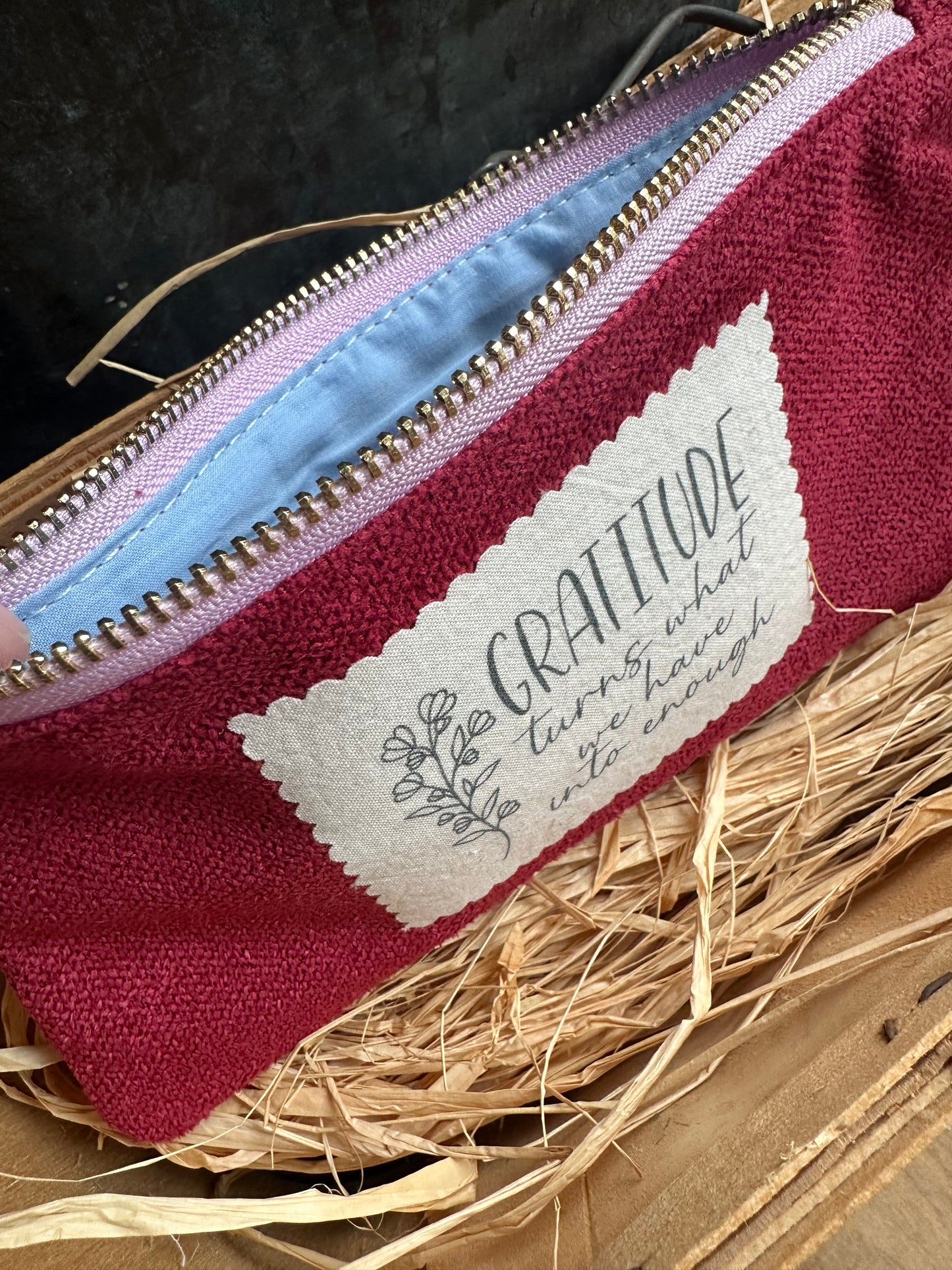 Fabric Pouch: Gratitude Patch