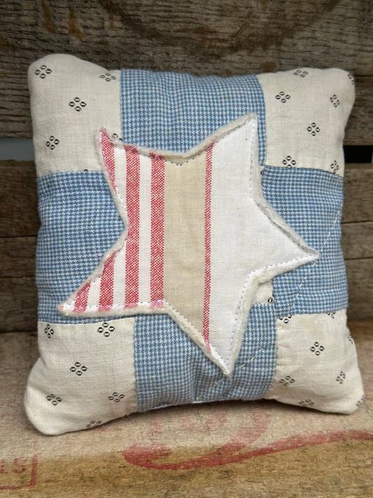 VERY OLD Cutter Quilt Shelf Pillow Layered Star