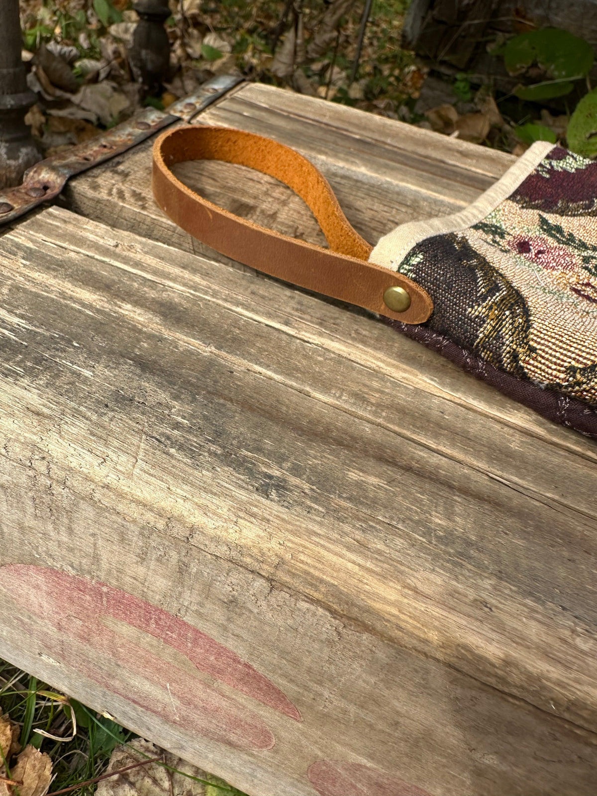 Vintage Tapestry Book Sleeve with Leather Wristlet | Philippians 4:6