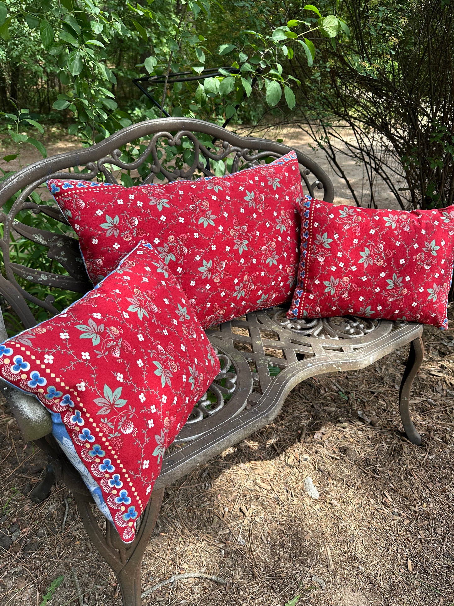 Patriotic RWB Floral Pillow