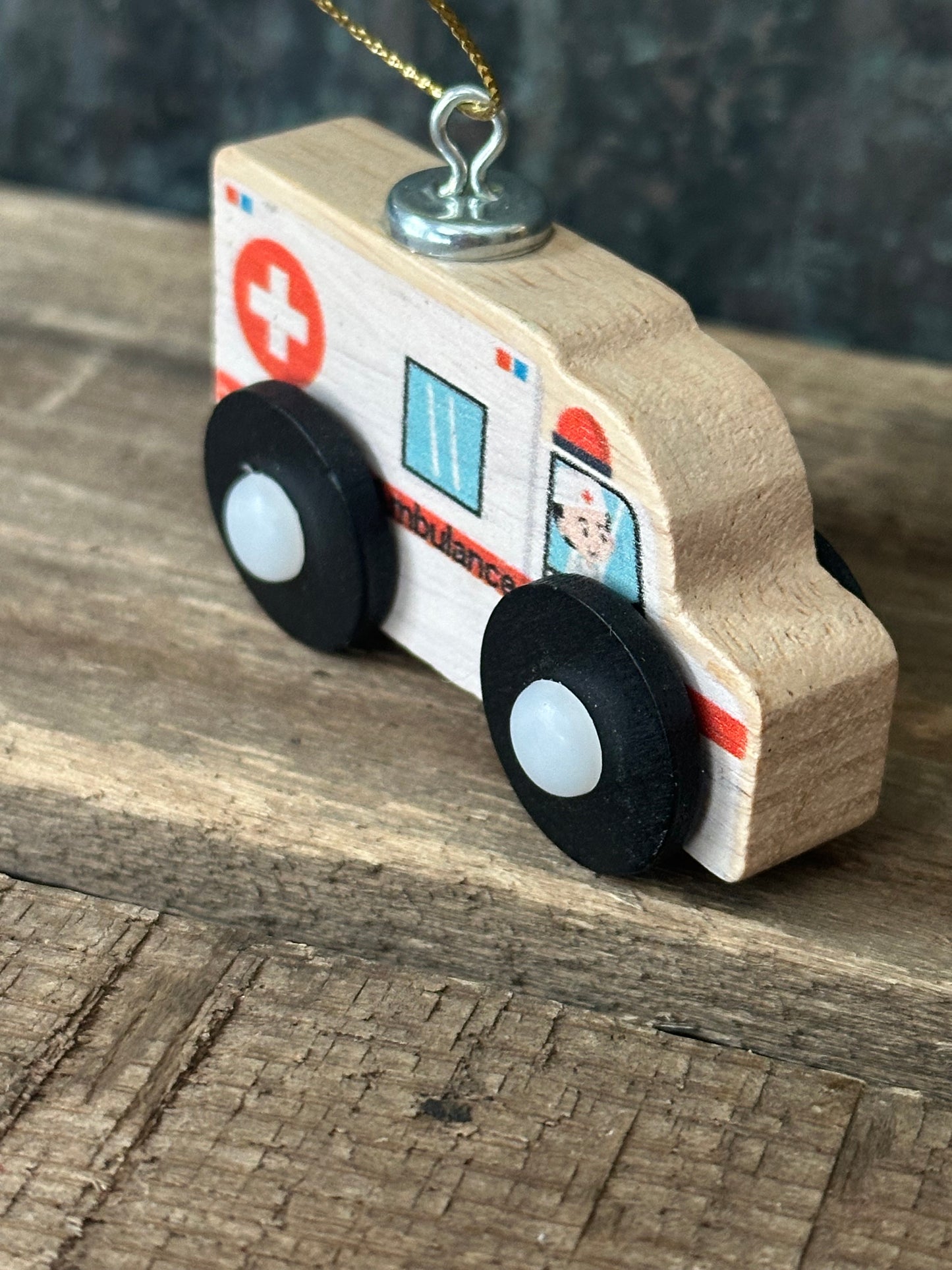 Wood Toy: Ambulance Ornament