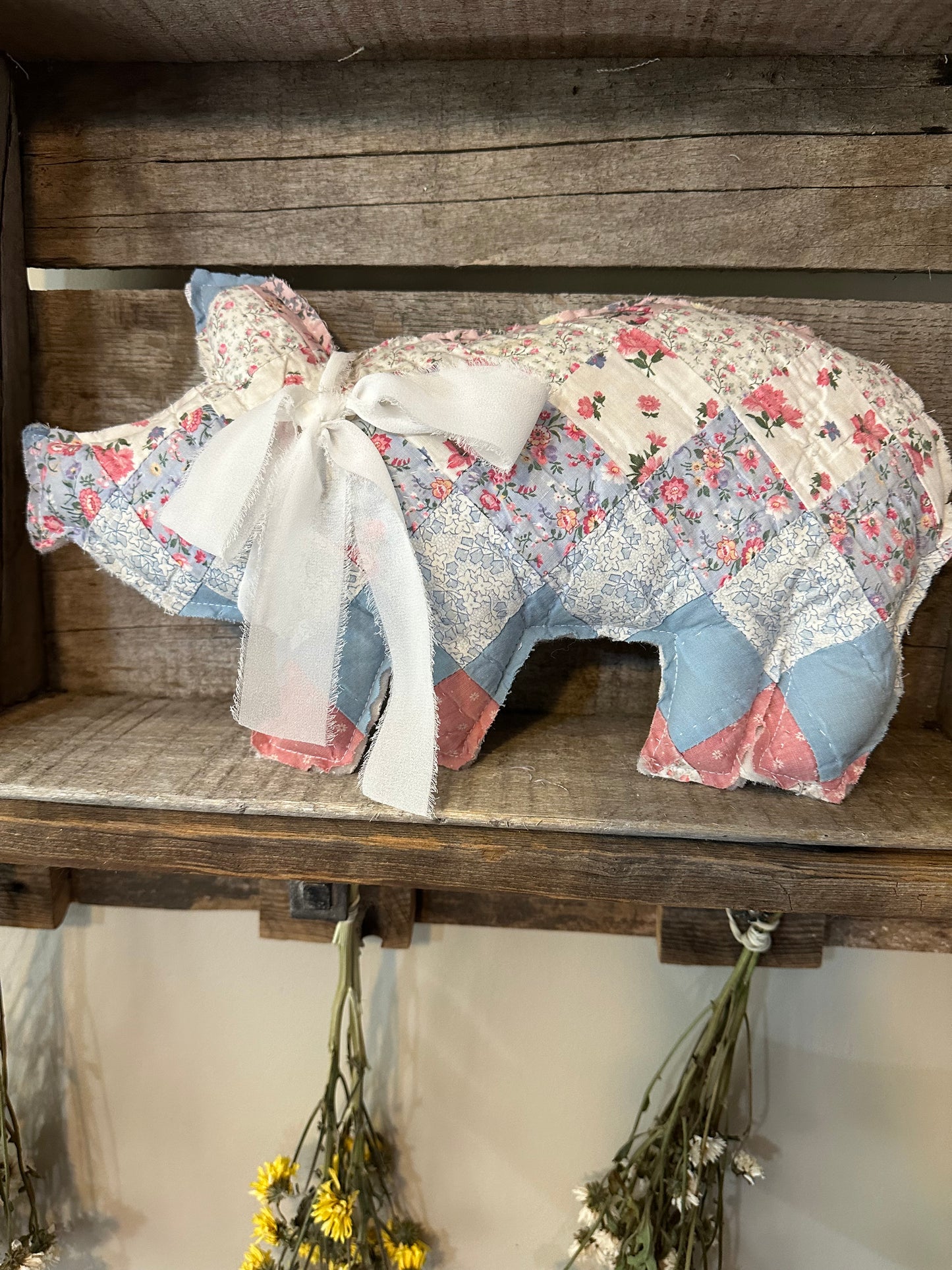 Antique Cutter Quilt Scrappy Pig
