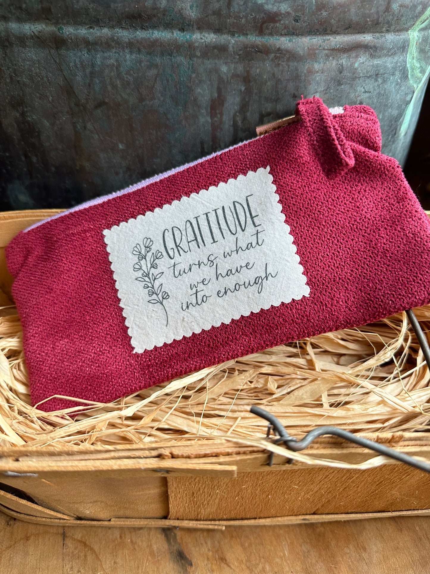 Fabric Pouch: Gratitude Patch