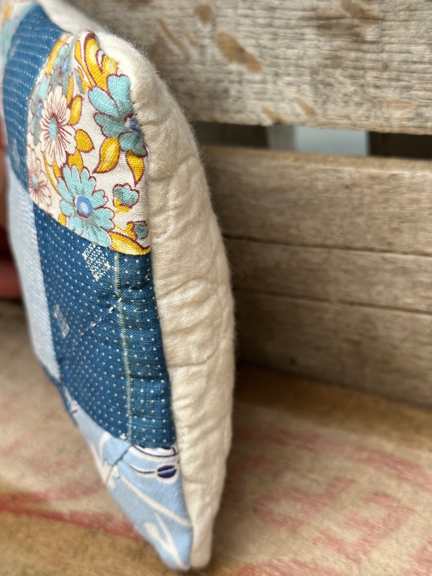VERY OLD Cutter Quilt Shelf Pillow