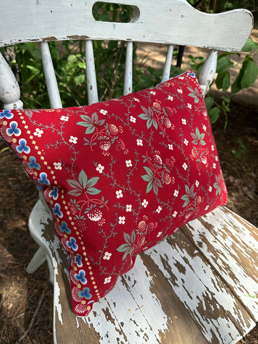 Patriotic RWB Floral Pillow