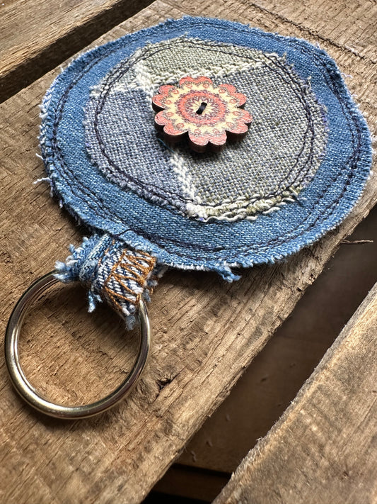 Denim Scrappy Key Ring