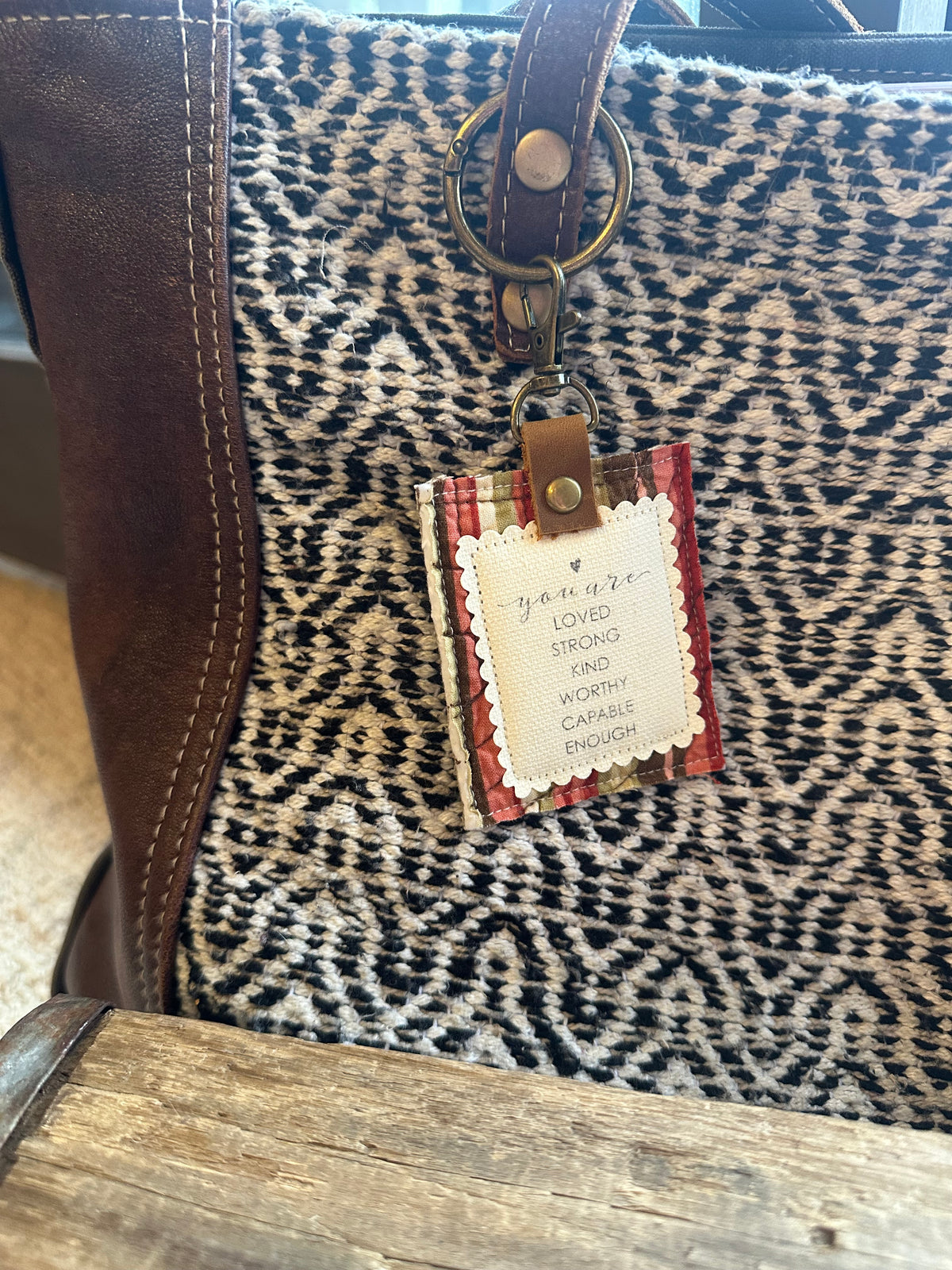 Loved, Strong, Kind, Worthy, Capable, Enough | Vintage Quilt Bag Tag