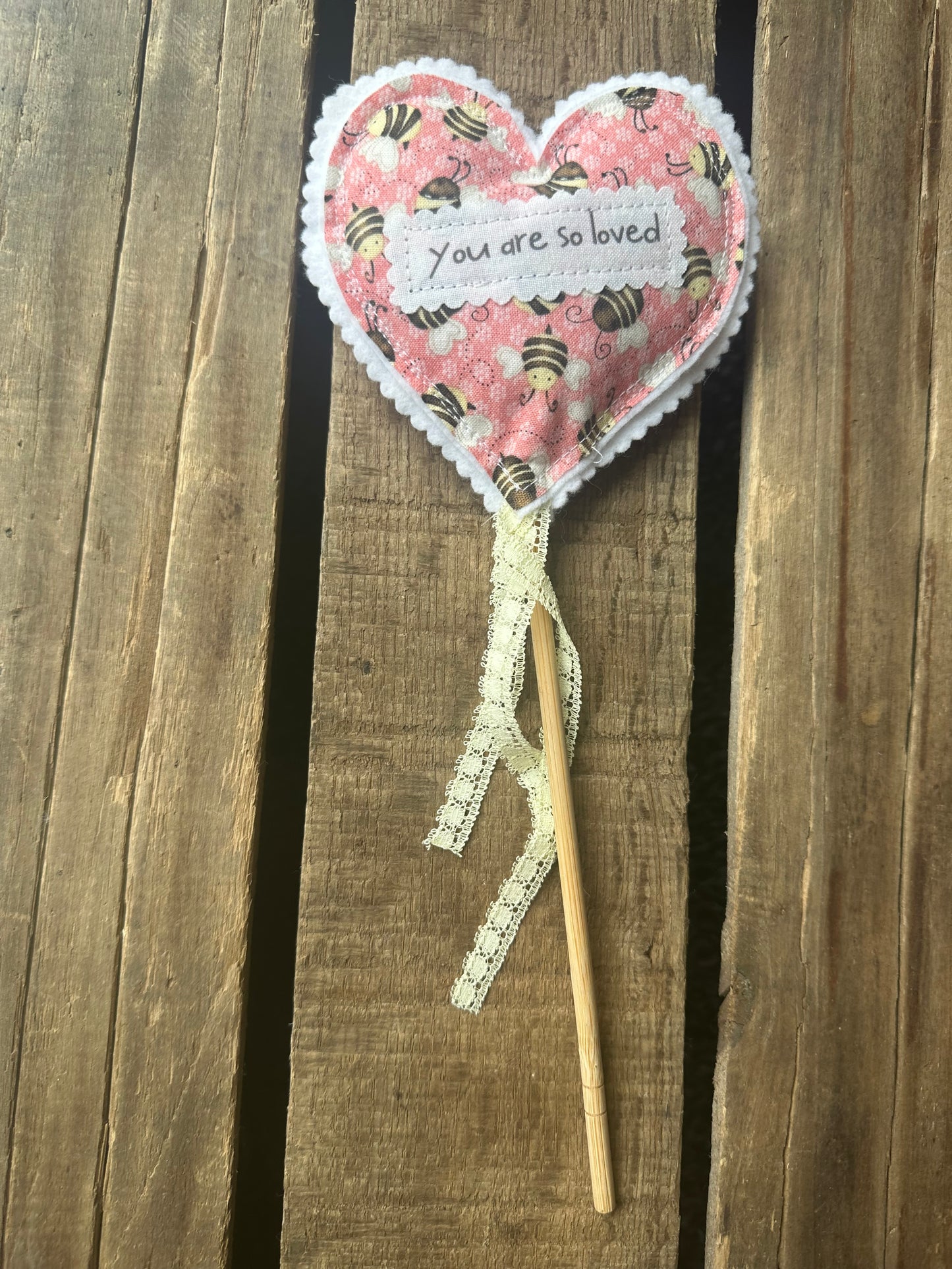 Fun YOU ARE SO LOVED Stuffed Heart pick