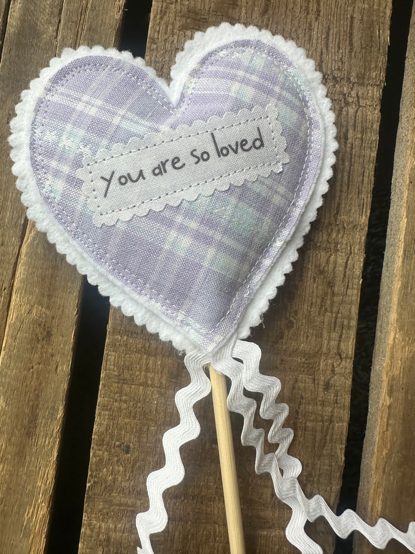 Fun YOU ARE SO LOVED Stuffed Heart pick