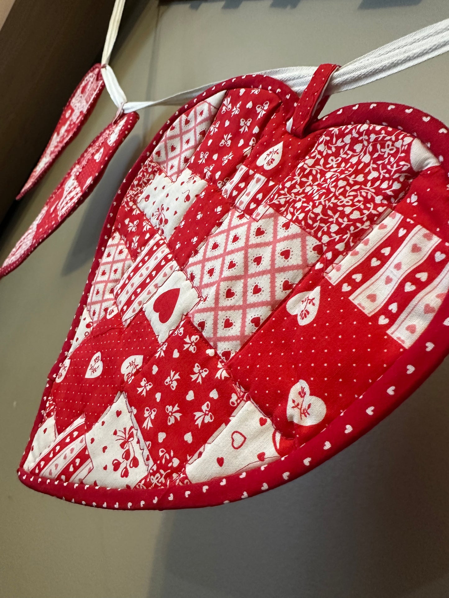 BANNER Recycled Handmade Potholder Hearts: 62” long