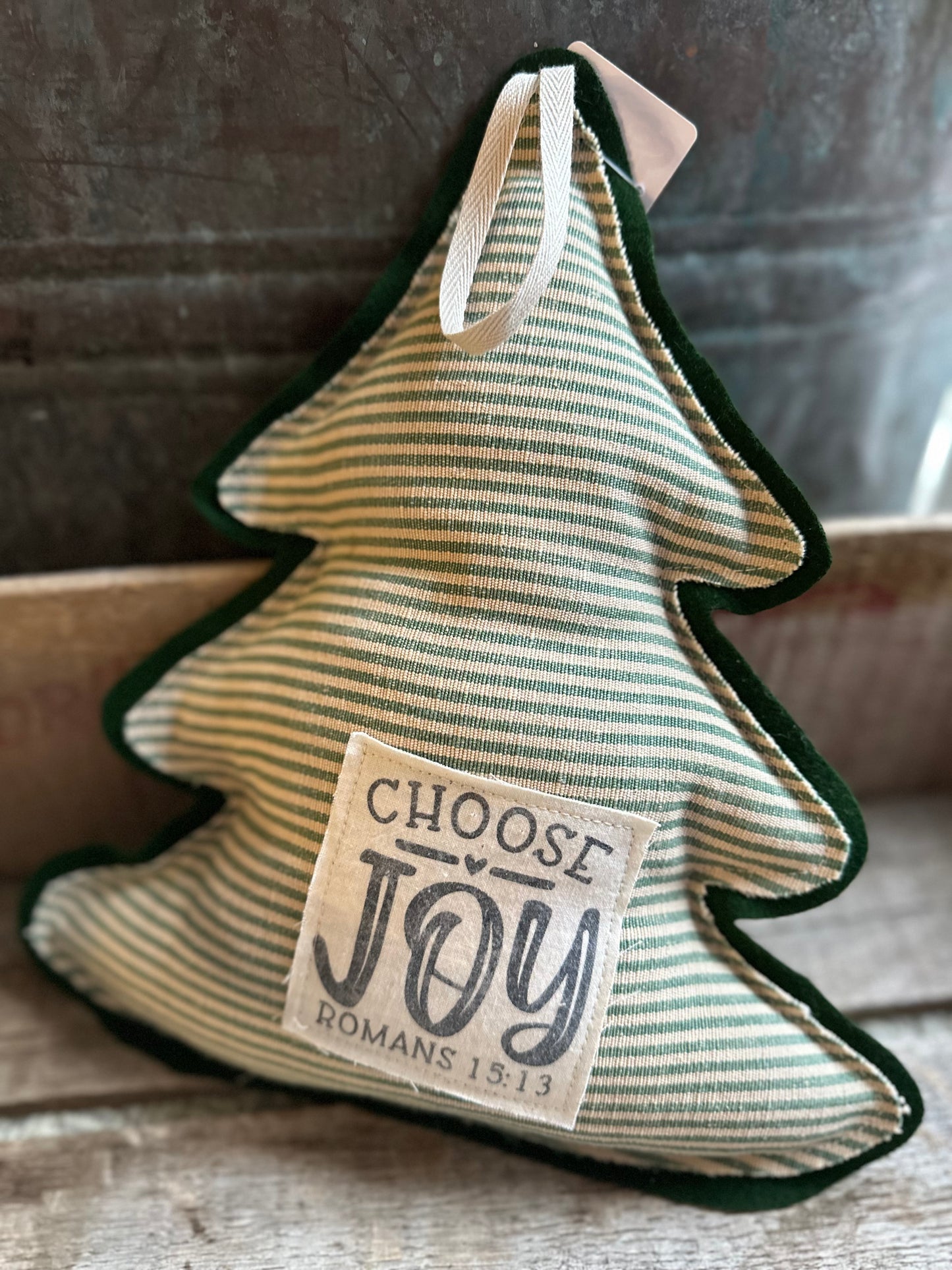 Christmas Tree Hanger Pillow: Choose Joy