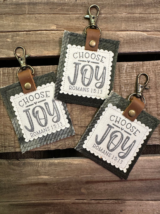 Choose Joy Vintage Wool Bag Tag | Single Tag