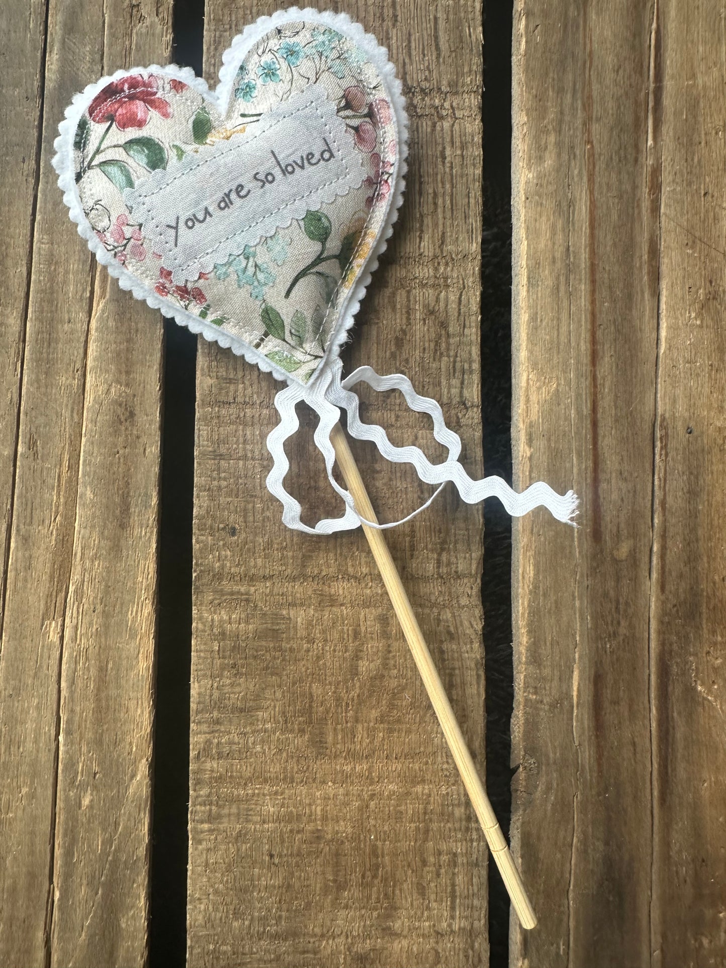 Fun YOU ARE SO LOVED Stuffed Heart pick