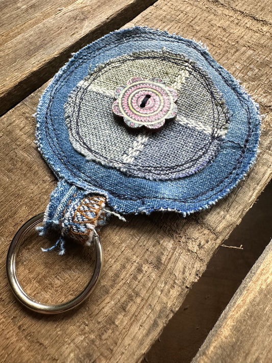 Denim Scrappy Key Ring