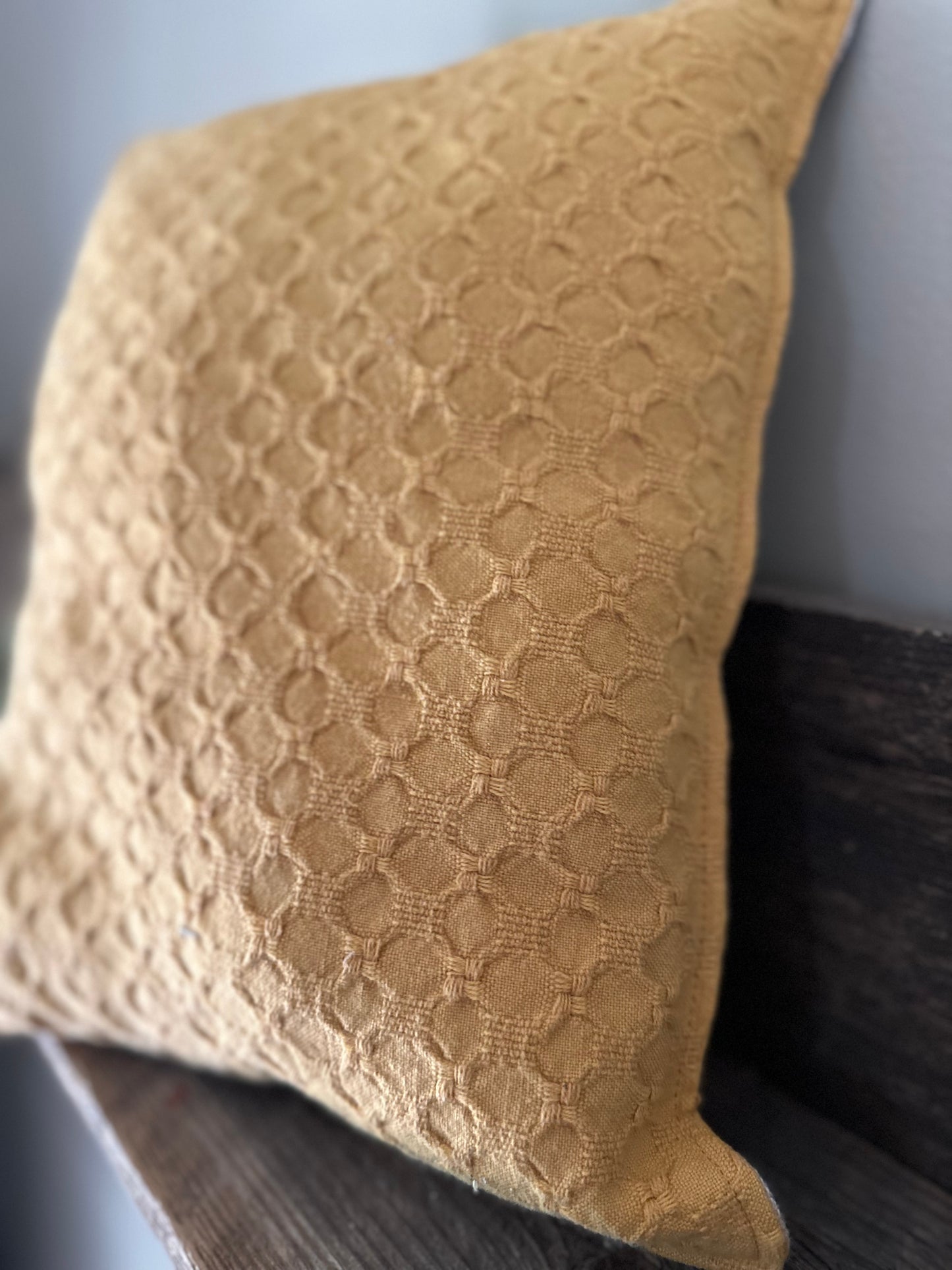 Vintage Hand Embroidered Flower Pillow