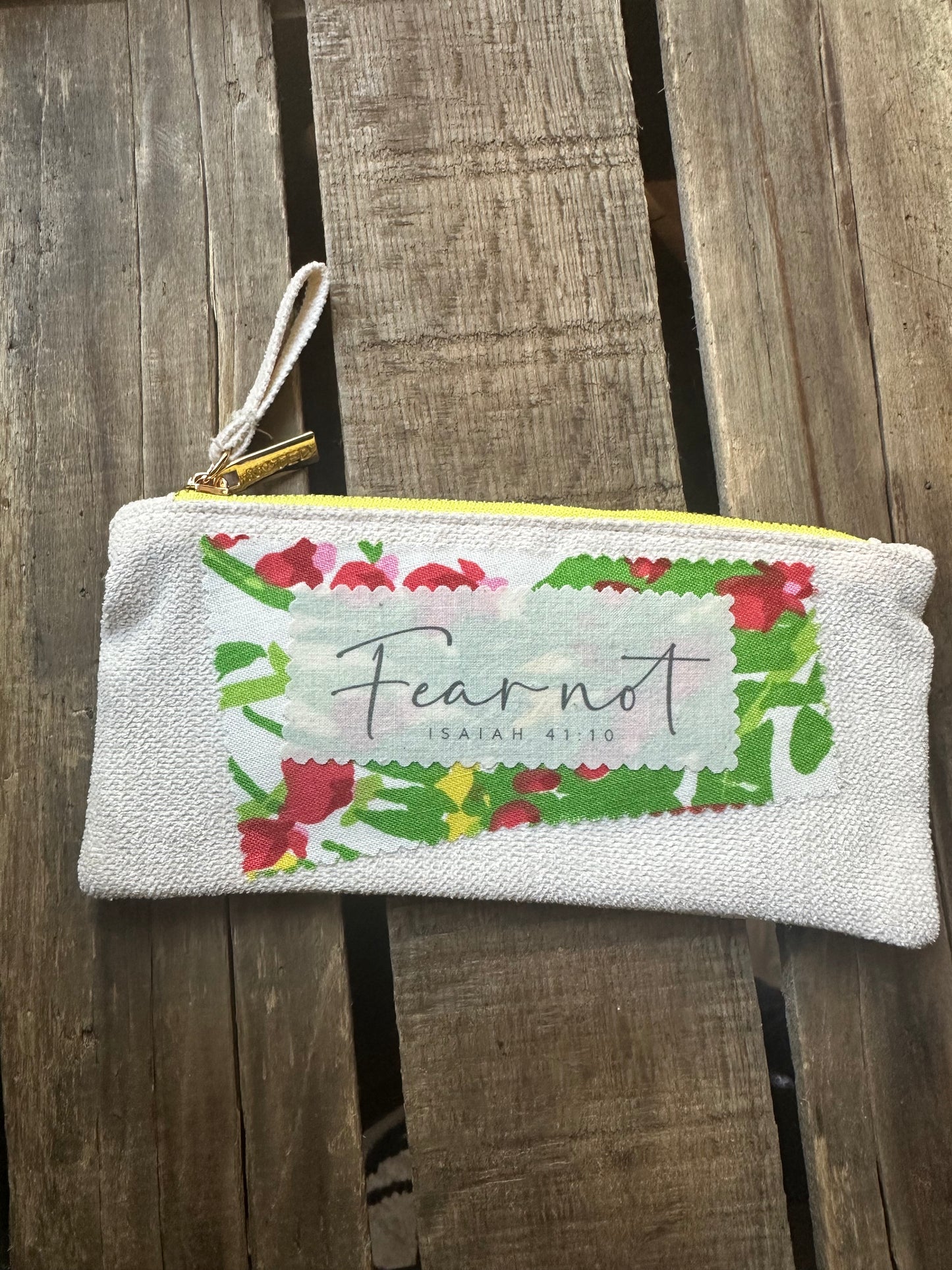 Fabric Repurposed Pouch: Fear Not Patch