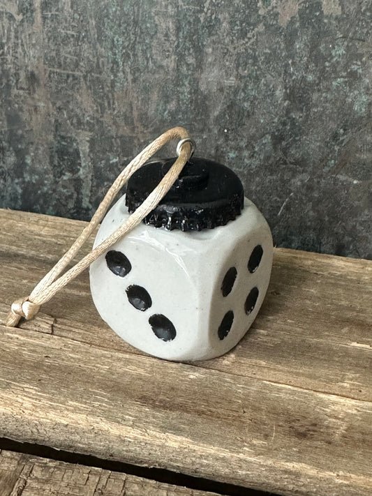 Ceramic 1950s Dice Ornament