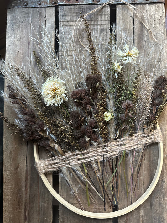 Boho Dried Flower Wreath