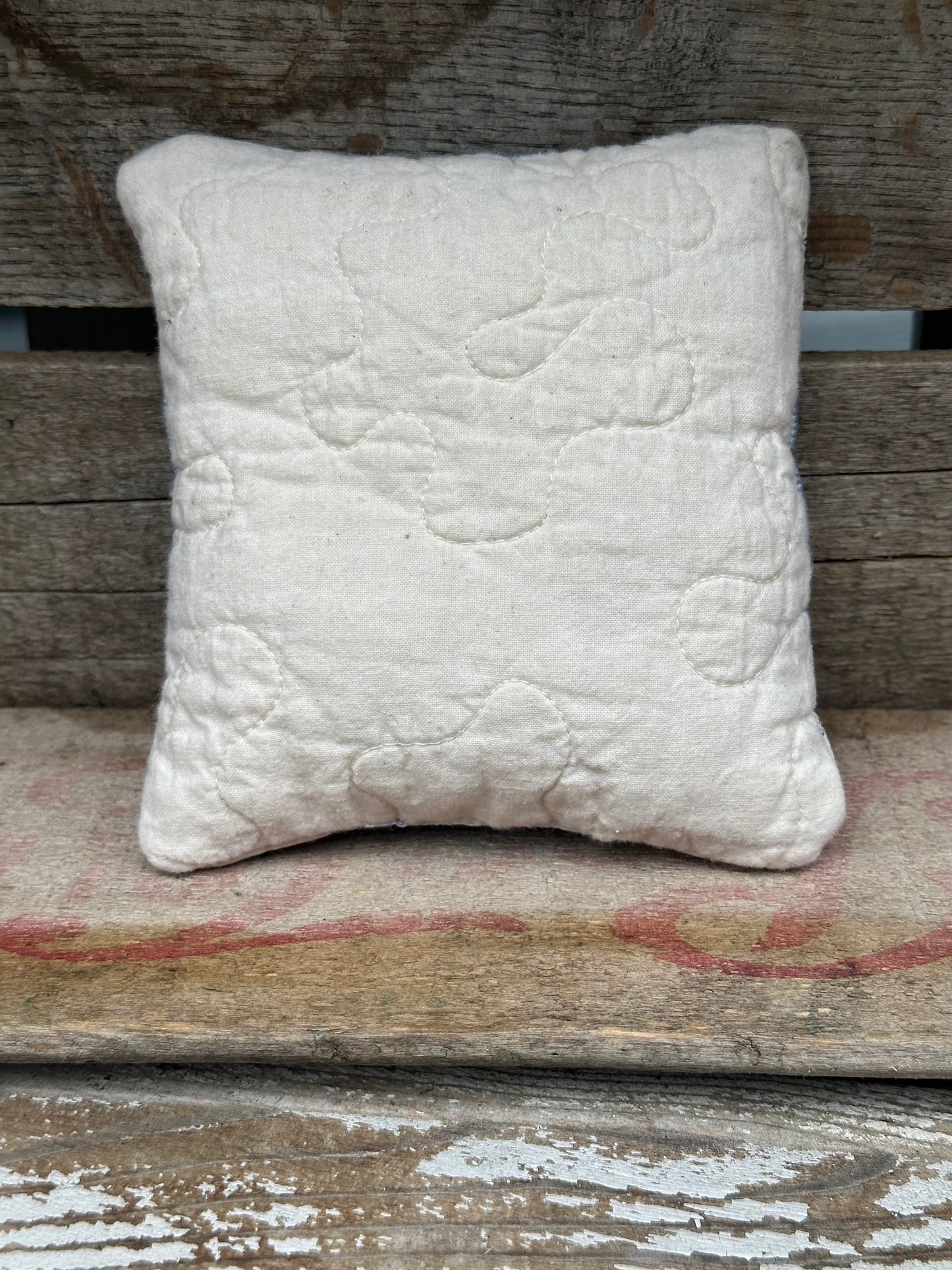 VERY OLD Cutter Quilt Shelf Pillow Layered Star