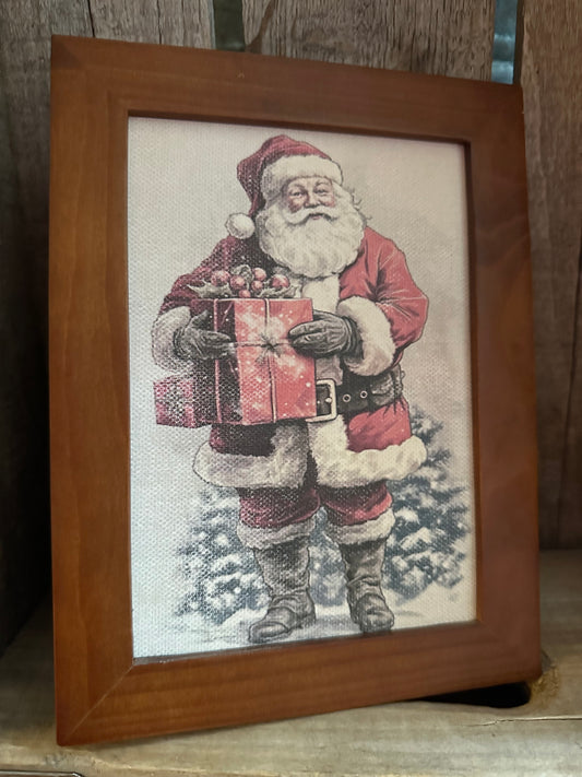 Jolly Santa Framed Canvas
