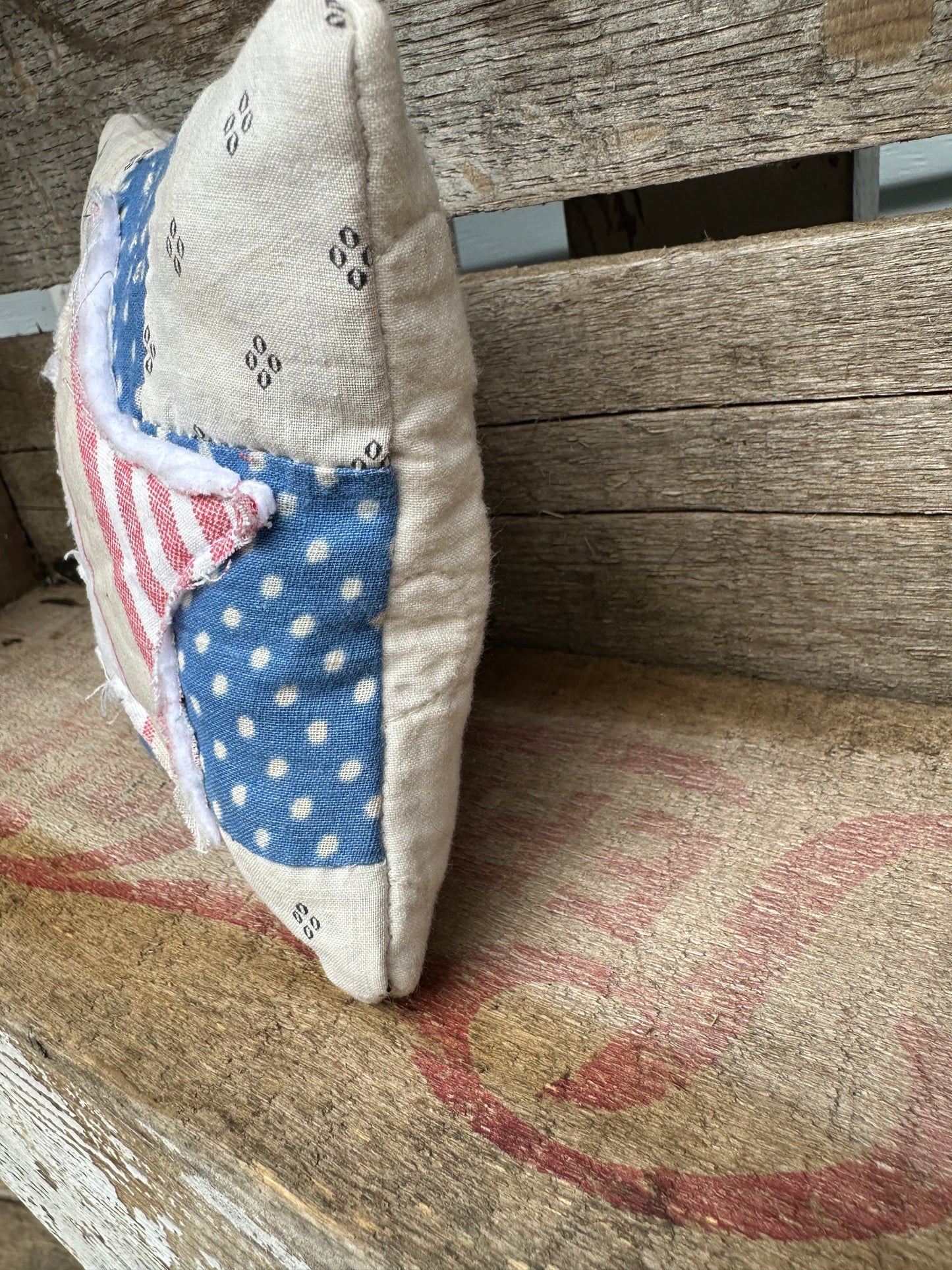 VERY OLD Cutter Quilt Shelf Pillow Layered Star