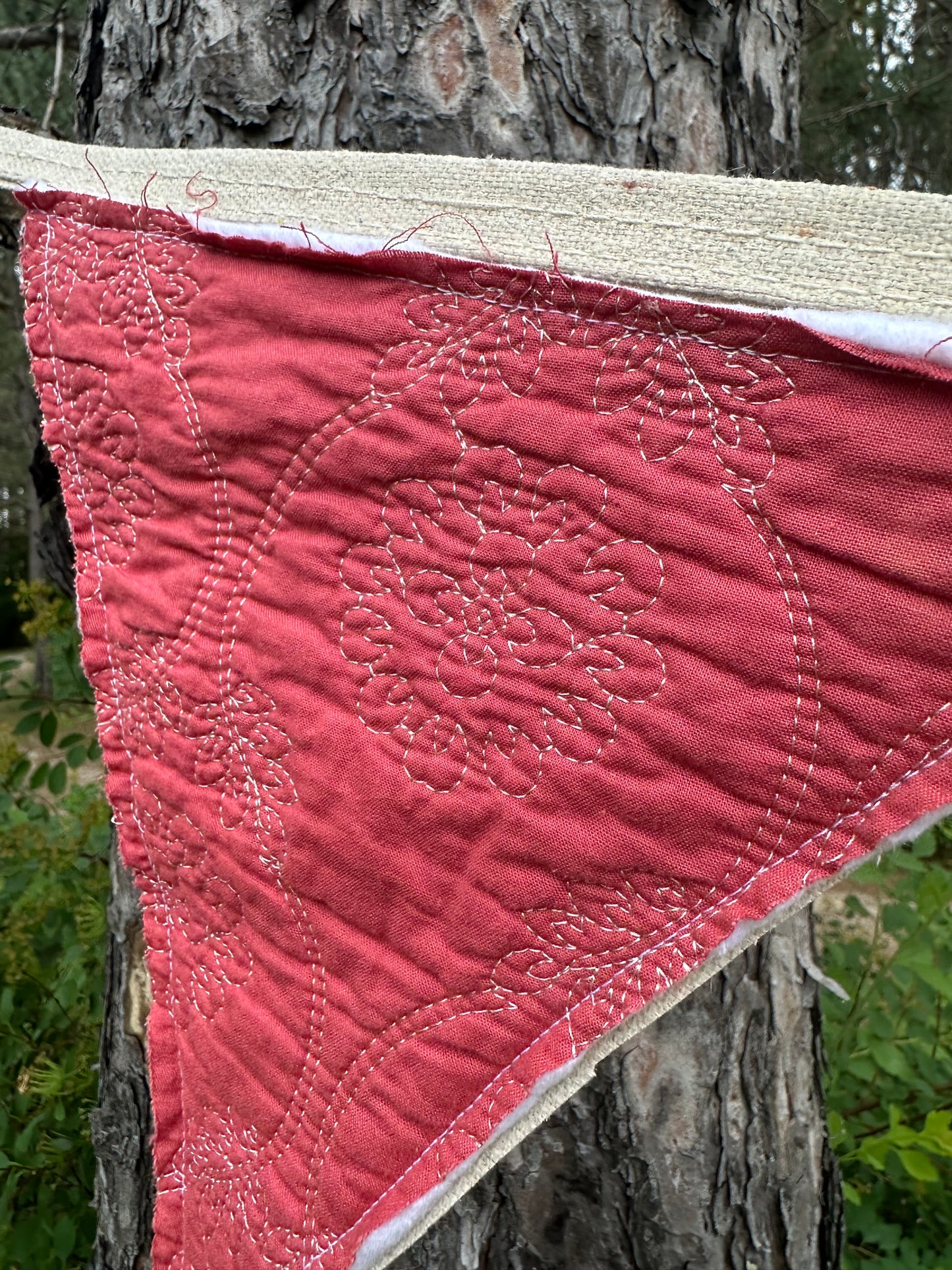 BANNER Patriotic  Blue + Red Quilted Pendants