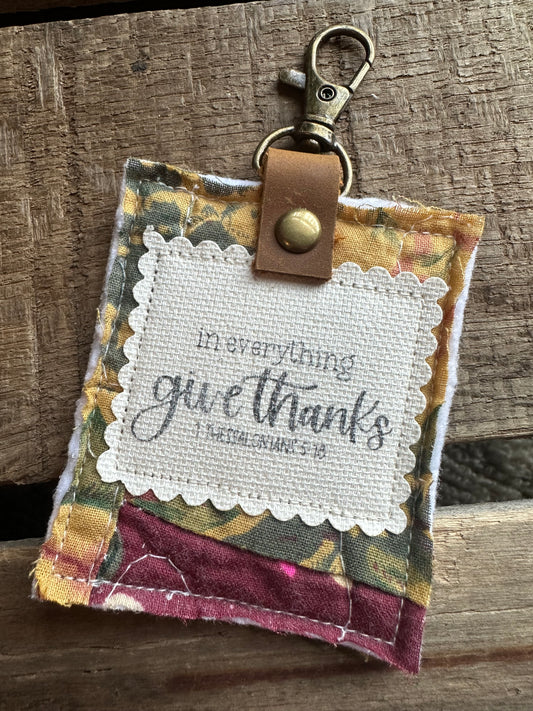 In Everything Give Thanks | Vintage Quilt Bag Tag