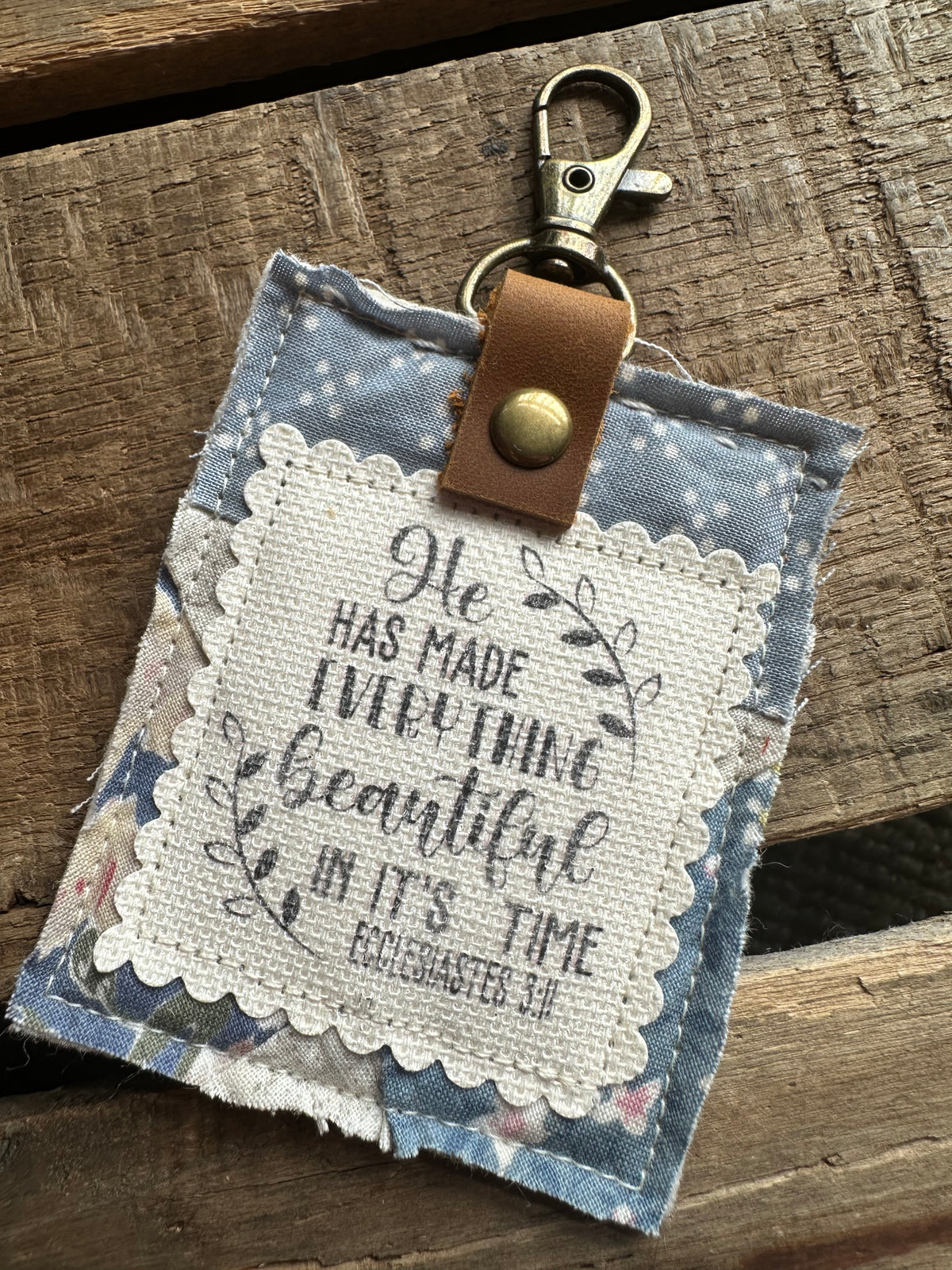 He Has Made Everything Beautiful in Its Time | Vintage Quilt Bag Tag