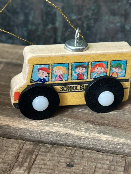 Wood Toy: School Bus Ornament