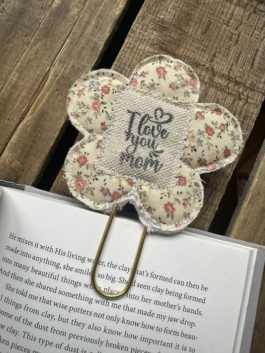 Flower Clip + Patch Bookmark