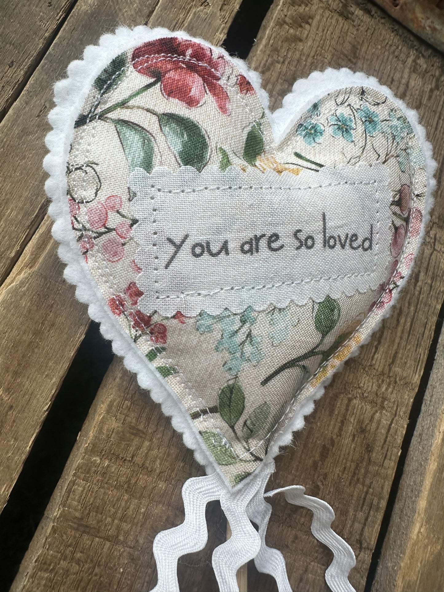 Fun YOU ARE SO LOVED Stuffed Heart pick