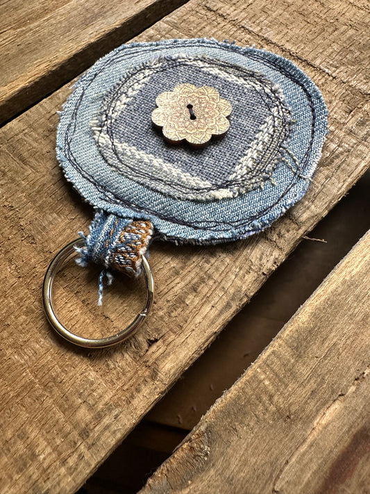 Denim Scrappy Key Ring