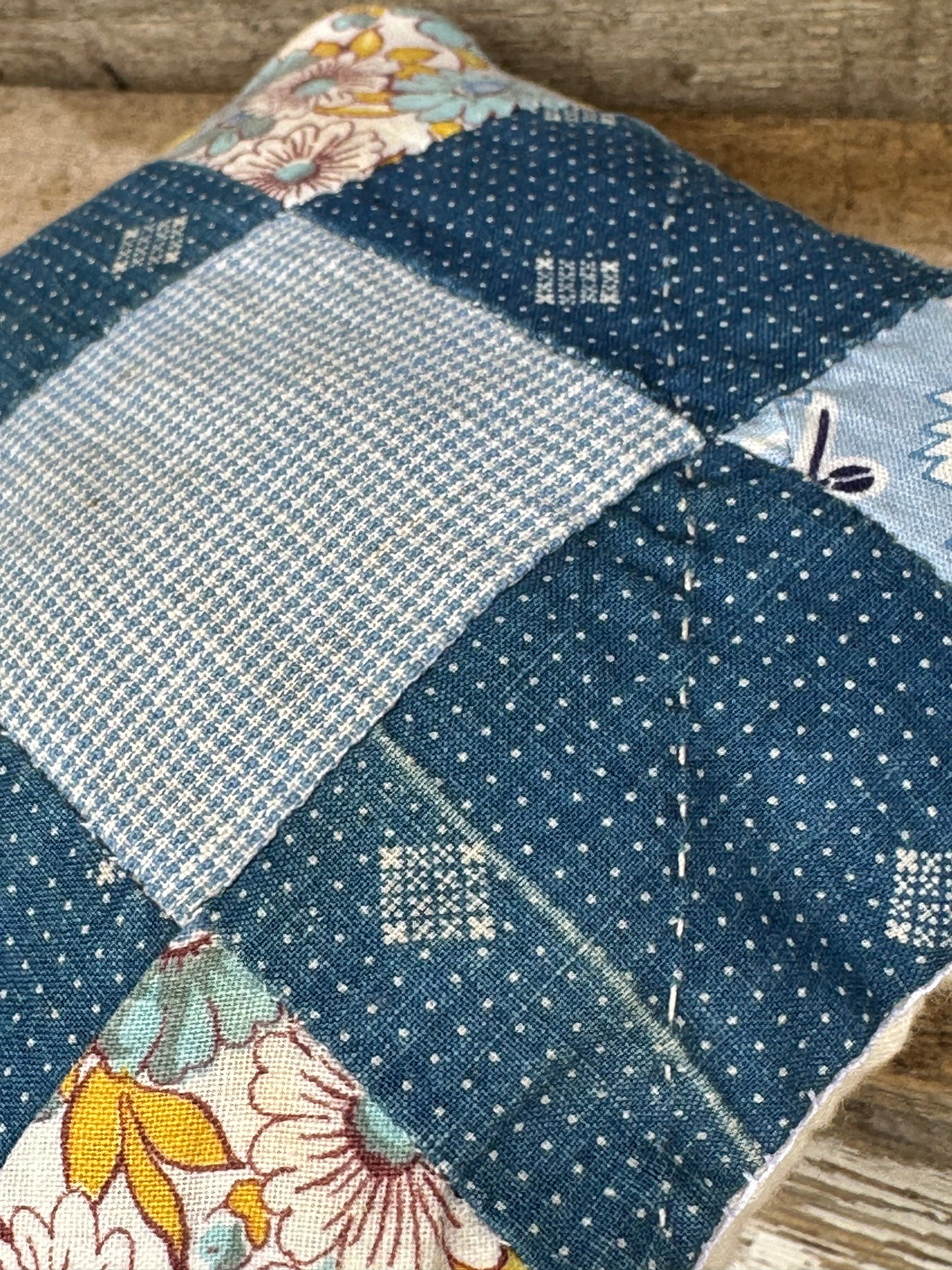 VERY OLD Cutter Quilt Shelf Pillow