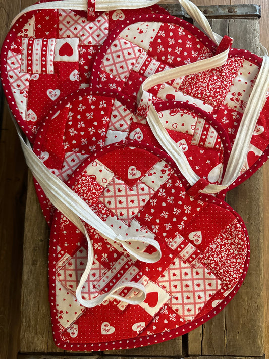 BANNER Recycled Handmade Potholder Hearts: 90” long
