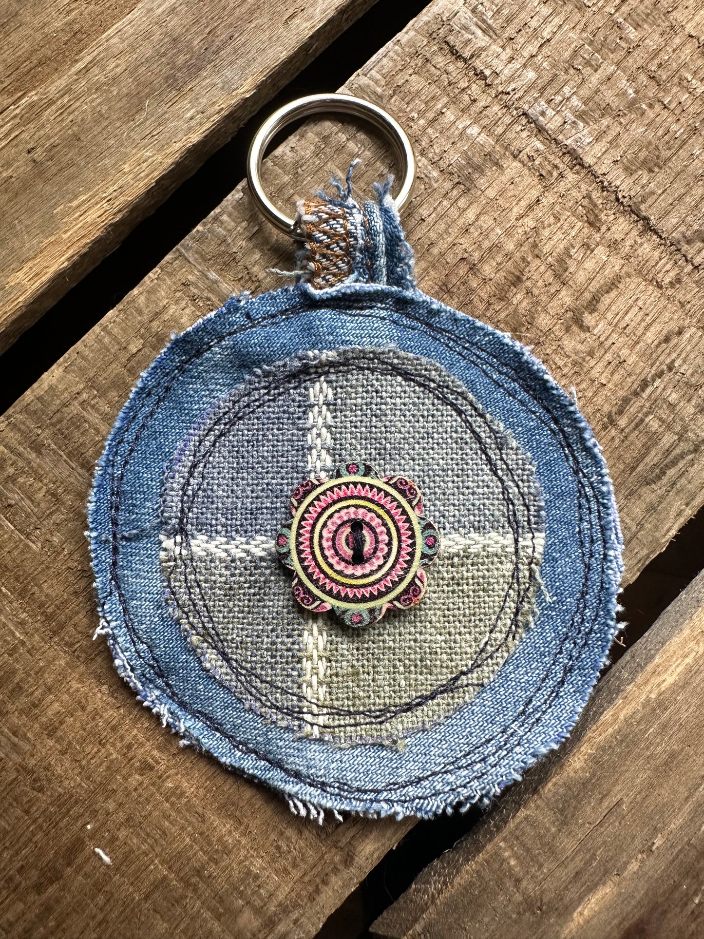 Denim Scrappy Key Ring