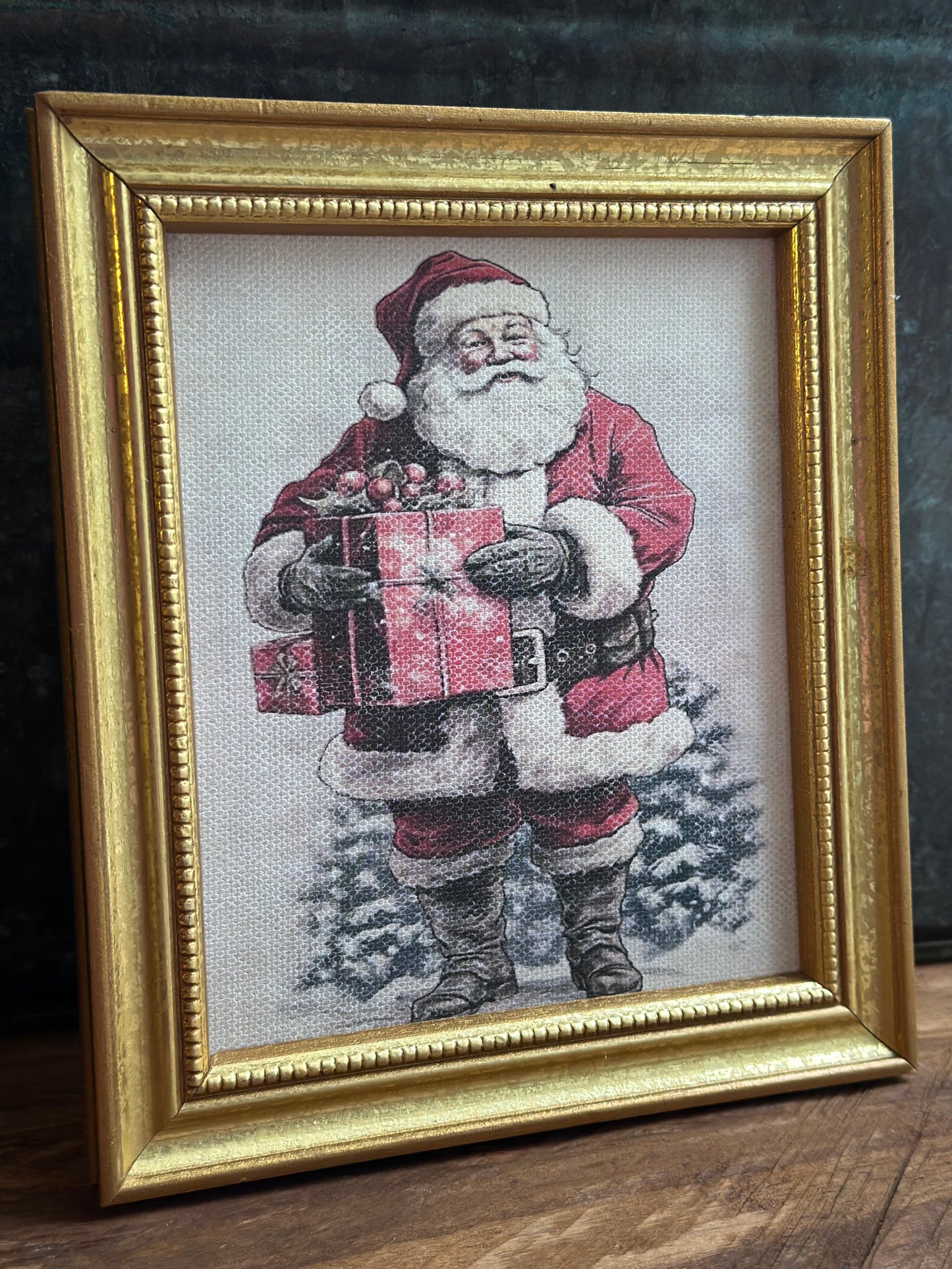 Jolly Santa Framed Canvas